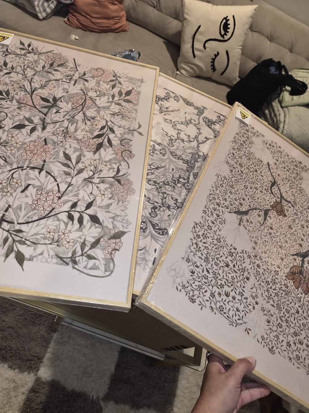 Set of 3 William Morris Framed Art Prints 16x24 New - Blackthorn & Snakeshead...